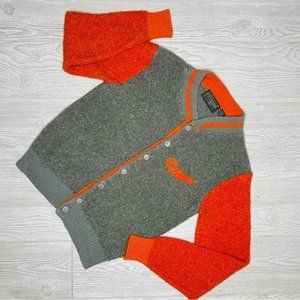 Vintage chams de baron felt type letterman style jacket / cardigan small